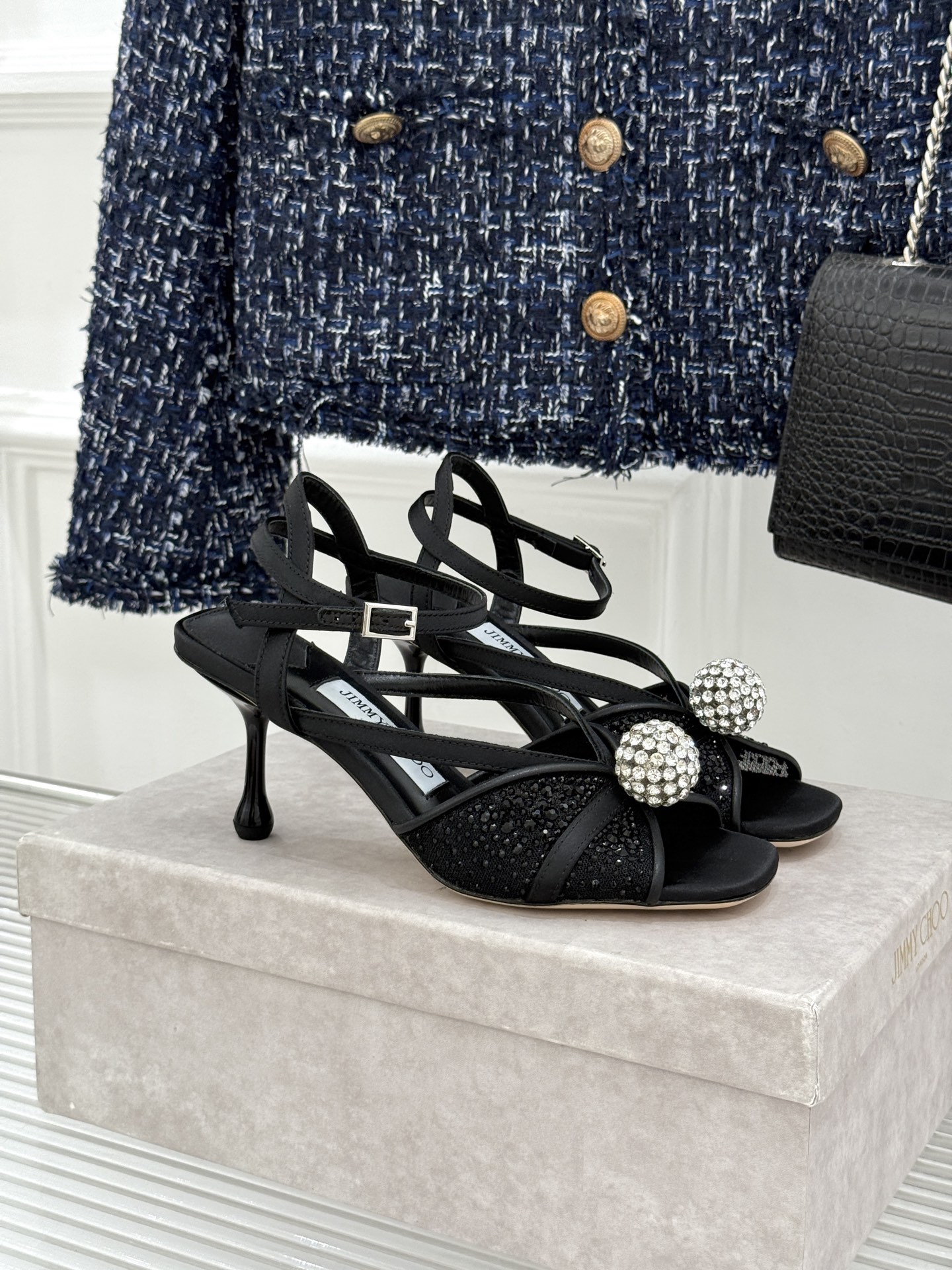Counterfeit Jimmy Choo Shoes front view visual reference