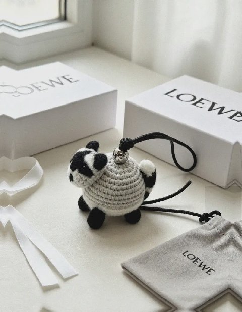 Counterfeit Loewe Raccoon Charm detail view visual reference