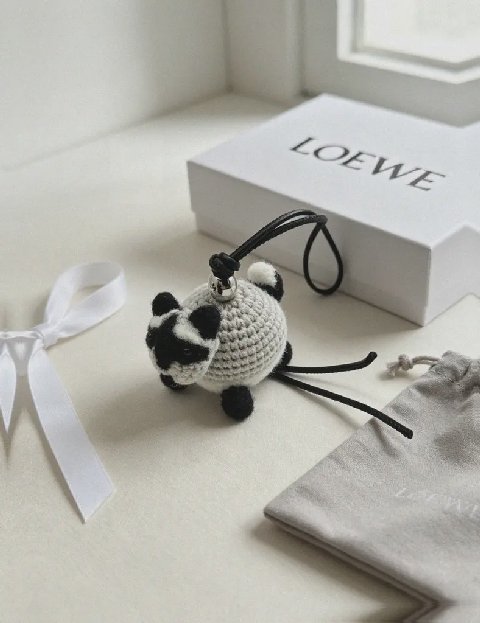 Counterfeit Loewe Raccoon Charm detail view visual reference
