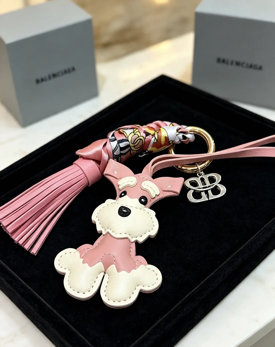 Counterfeit Balenciaga accessories front view visual reference