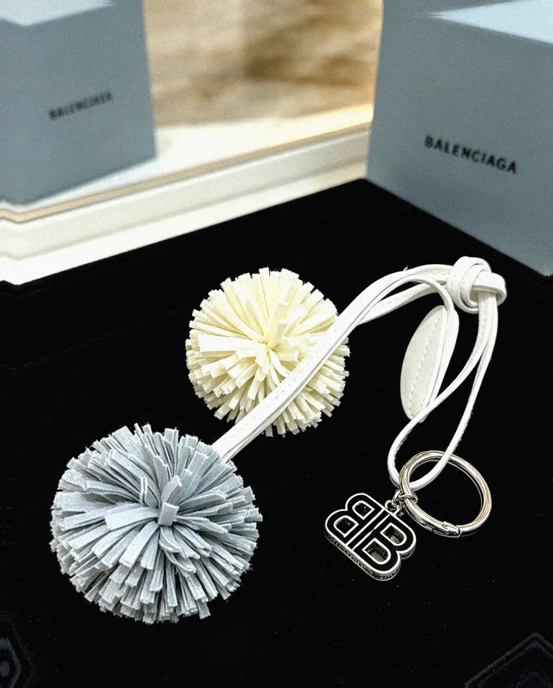 Counterfeit Balenciaga accessories front view visual reference