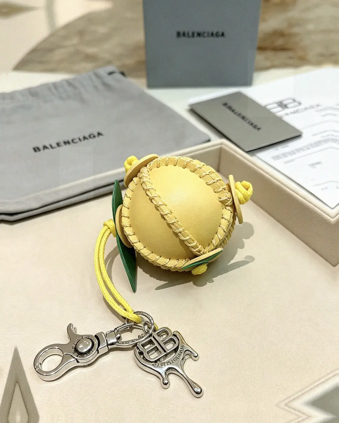 Counterfeit Balenciaga accessories front view visual reference