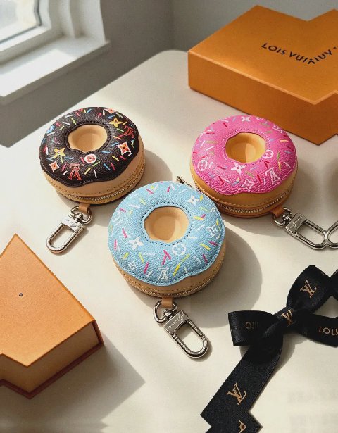 Counterfeit Louis Vuitton accessories front view visual reference