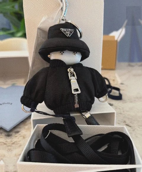 Counterfeit Prada accessories front view visual reference