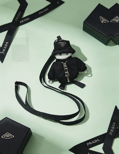 Counterfeit Prada accessories back view visual reference
