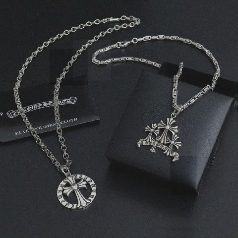 Counterfeit Chrome Hearts jewelry front view visual reference