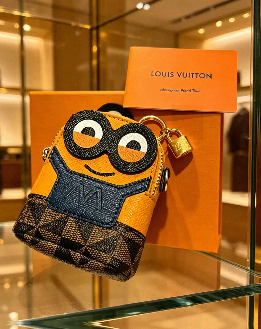 Counterfeit Louis Vuitton Anger Forest Series Keychain front view visual reference